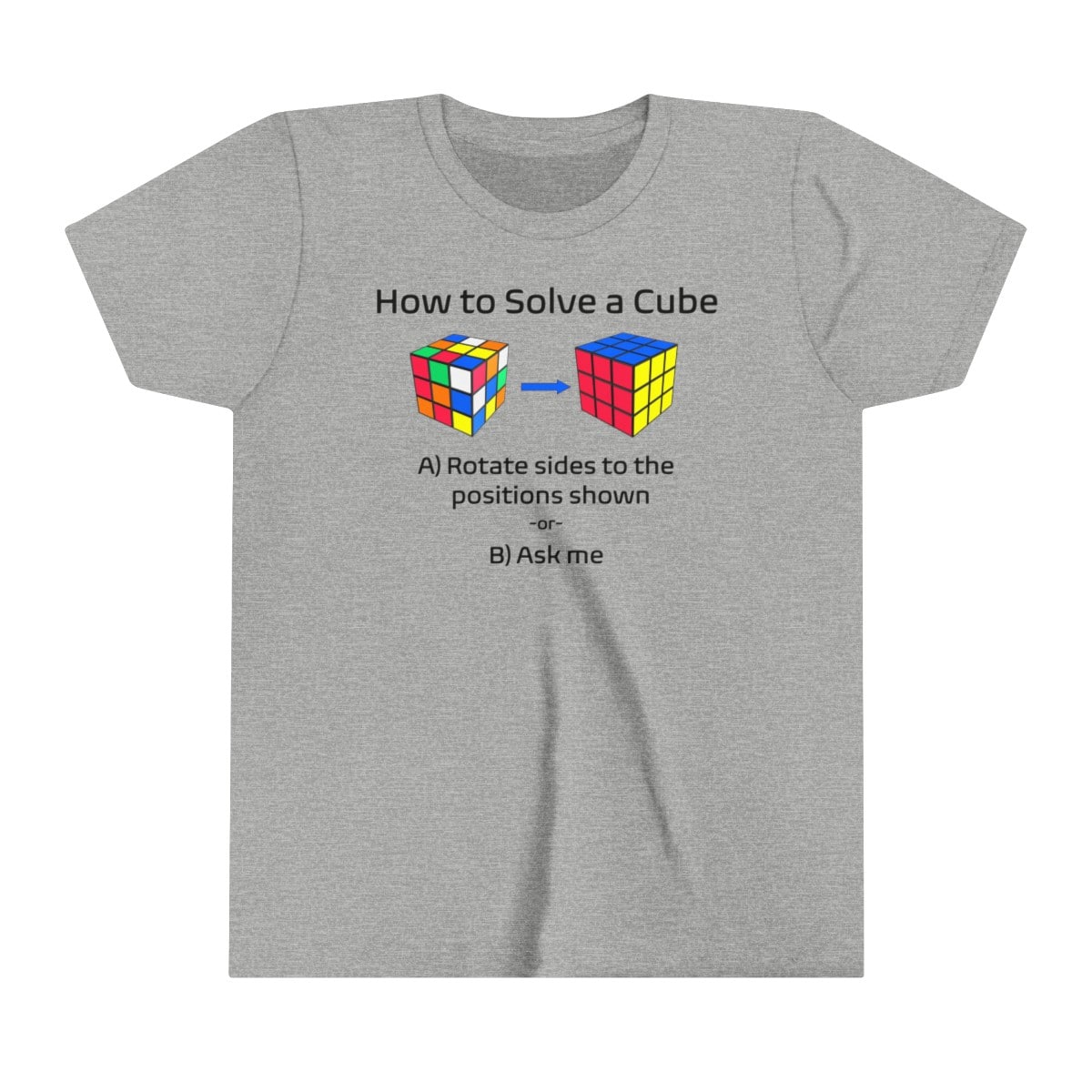 How To Solve A Cube - (Youth Sizes) Rubik's Cube T-Shirt - Cool